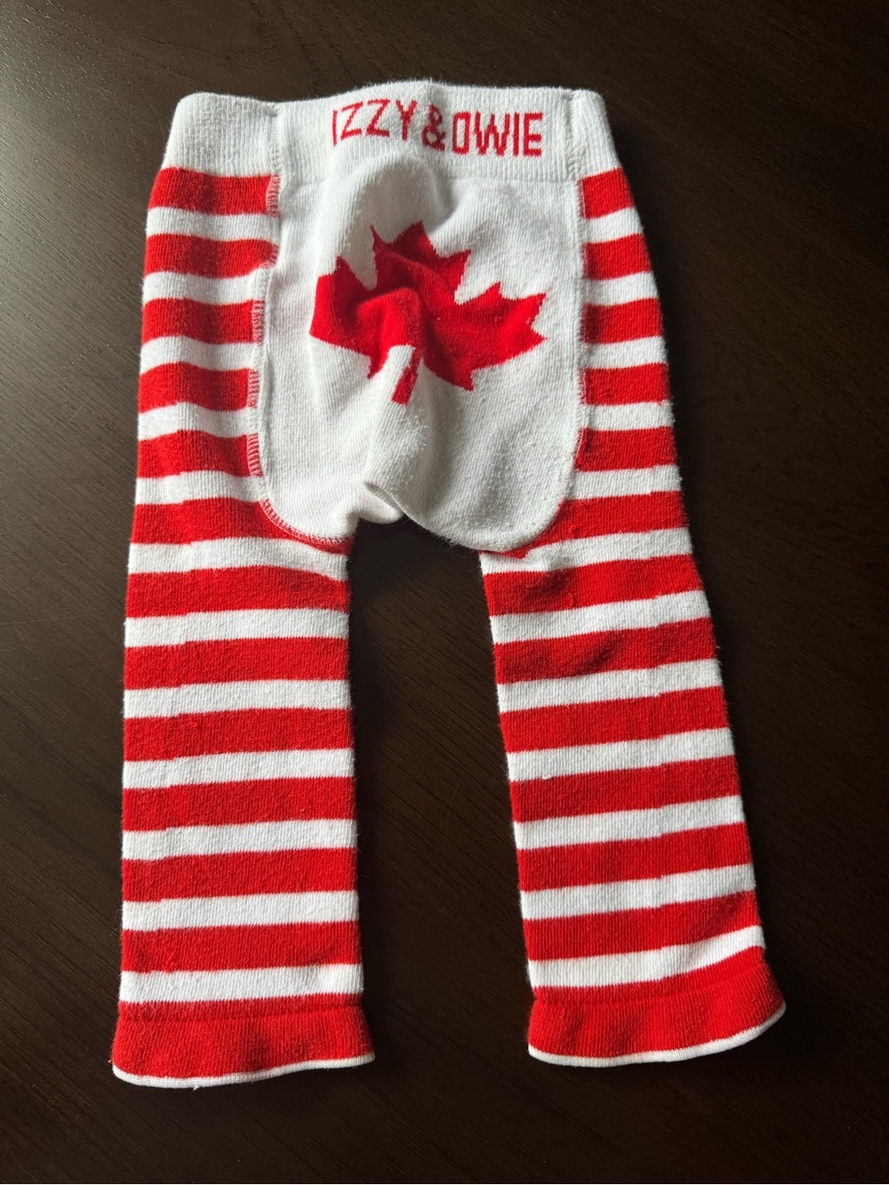 Izzy & Owie Striped Canada Flag Day Baby Leggings Size 12-24 Months